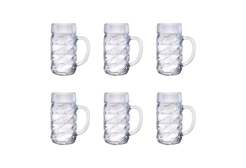 ich-zapfe Bierkrug Bierglas, Bierkrug, Maßkrug, Bierseidel 6er Set Biergläser, Diamond -, 0,5 Liter von ich-zapfe