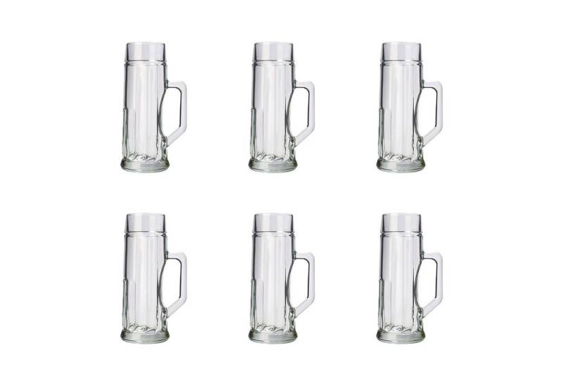 ich-zapfe Bierkrug Bierglas, Bierkrug, Maßkrug, Bierseidel 6er Set Biergläser, Premium, Gerippt - 0,3 Liter von ich-zapfe