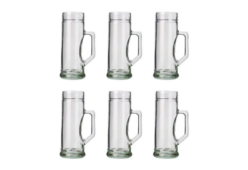 ich-zapfe Bierkrug Bierglas, Bierkrug, Maßkrug, Bierseidel 6er Set Biergläser, Premium, Glatt - 0,5 Liter von ich-zapfe