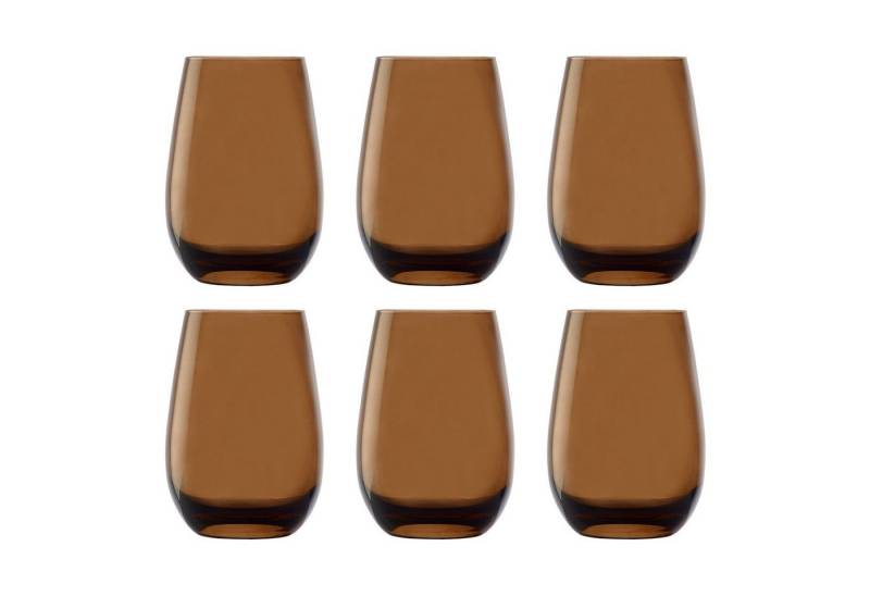 ich-zapfe Glas Farbige Trinkgläser ELEMENTS 6er-Set, Braun, 465 ml von ich-zapfe