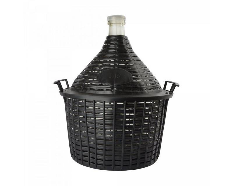 ich-zapfe Glas Glasflasche, Glasballon15L normale Öffnung mit Korb +Kunststoffstopfen von ich-zapfe
