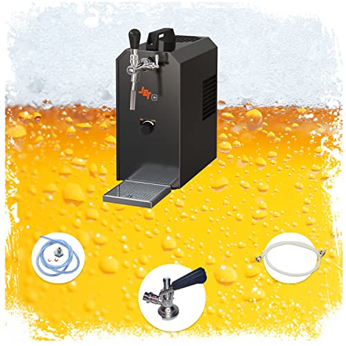 ich-zapfe Komplett Set - Zapfanlage Jet 30K Bierkoffer mit Luftpumpe Durchlaufkühler 1-leitig Trockenkühler, bis zu 35 Liter/h, Zapfkopf:ohne von ich-zapfe