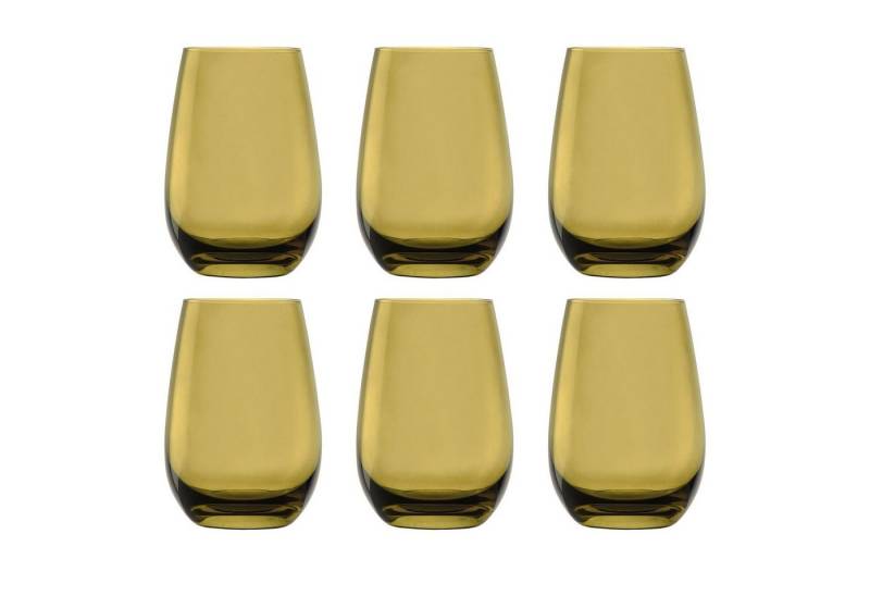 ich-zapfe Glas Farbige Trinkgläser ELEMENTS 6er-Set, Oliv, 465 ml von ich-zapfe