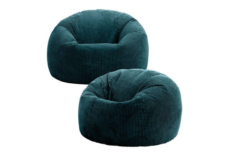 icon Sitzsack 2er Set Klassischer Sitzsack aus Cord „Kingston“, 85x50cm, Made in Germany, für Erwachsene & Kinder von icon