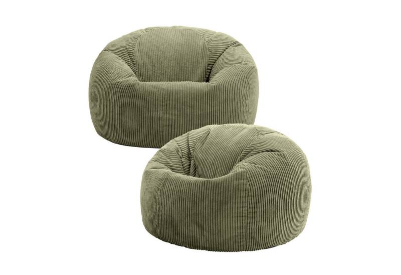 icon Sitzsack 2er Set Klassischer Sitzsack aus Cord „Kingston“, 85x50cm, Made in Germany, für Erwachsene & Kinder von icon