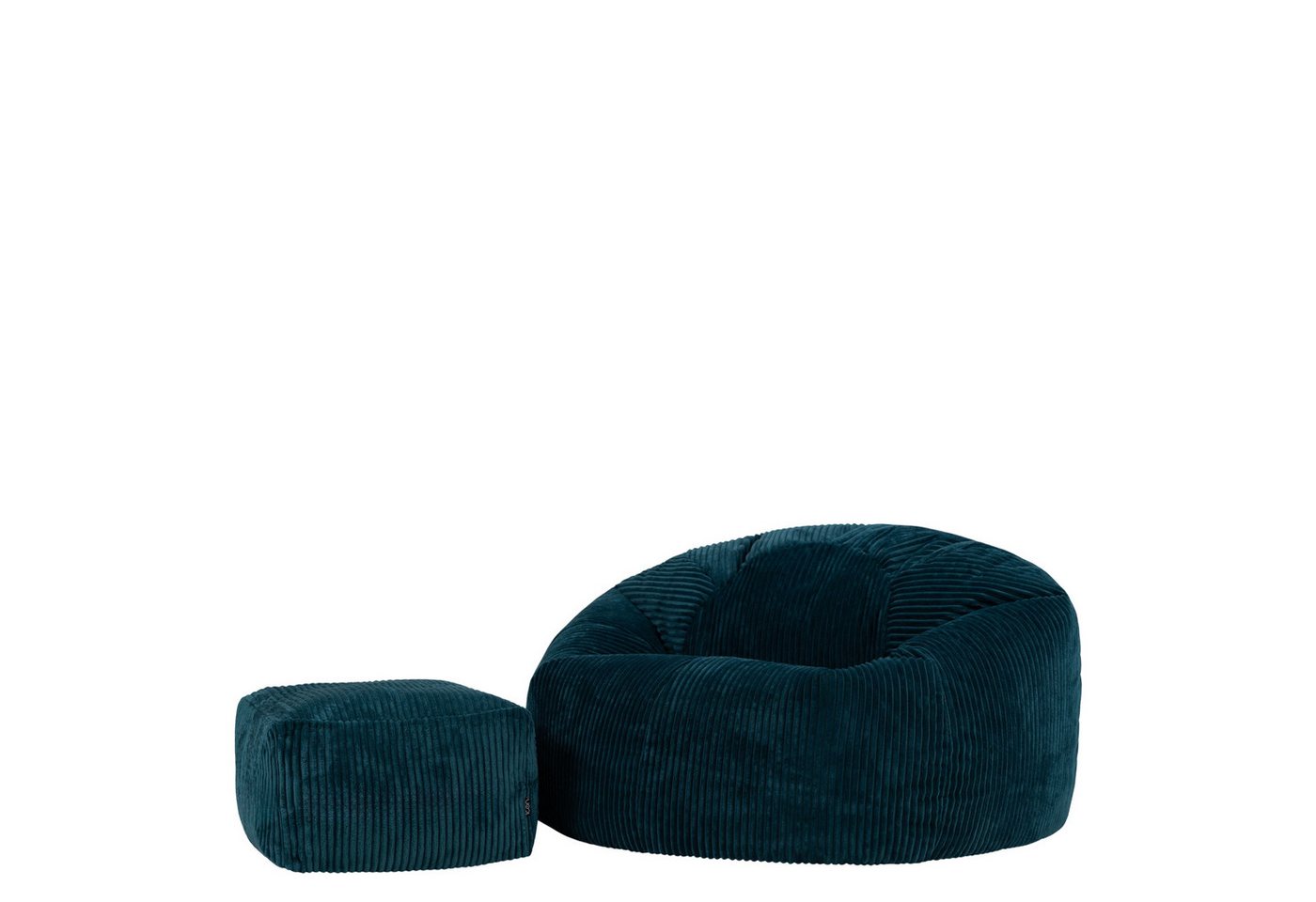icon Sitzsack Erwachsene XXL mit Hocker aus Cord „Kingston“ (Spar-Set, 1 x Sitzsack XXL, 1 x Fußhocker), Sitzsack XXL, Made in Germany, für Erwachsene & Kinder, für Wohnzimmer von icon
