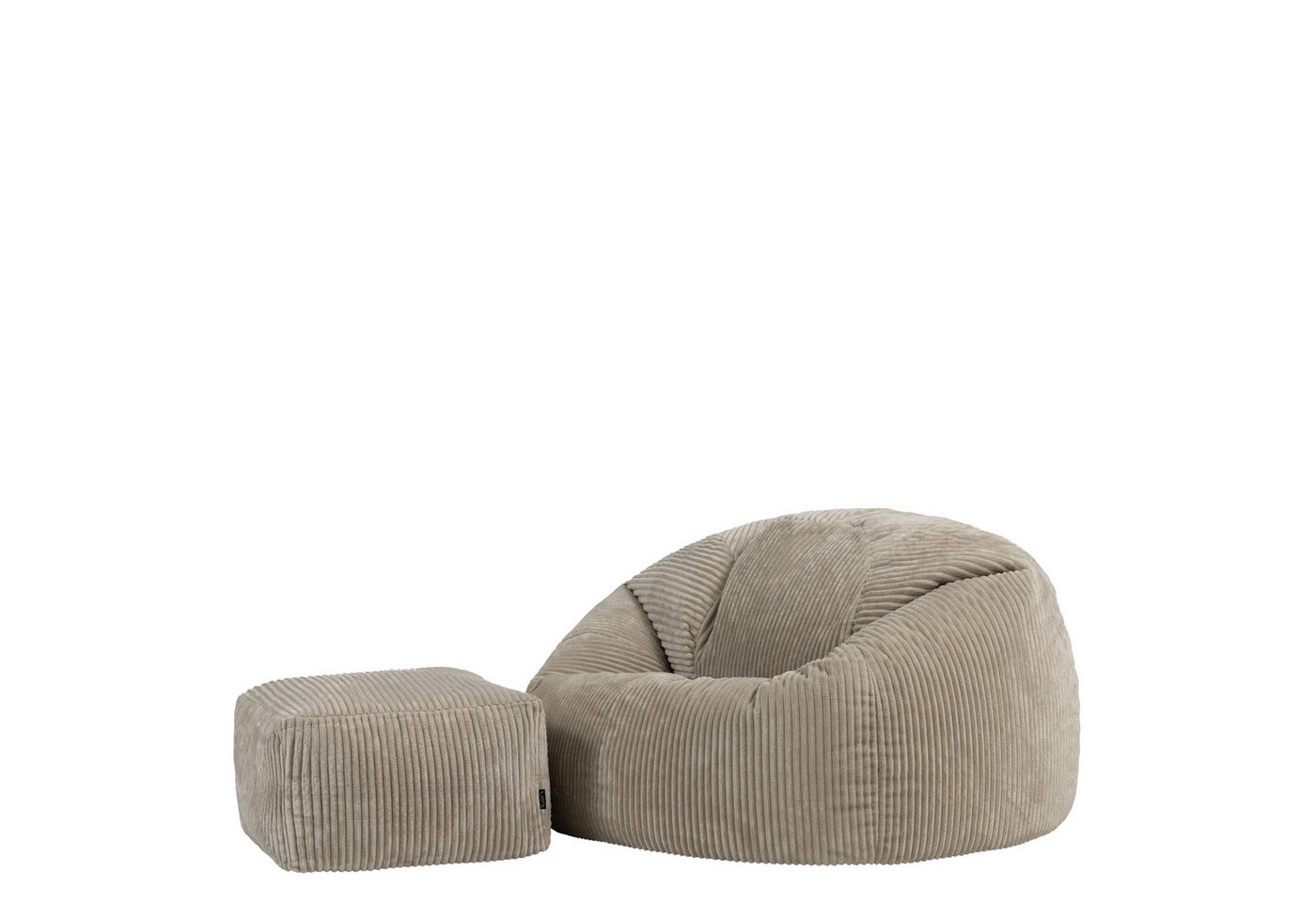 icon Sitzsack Erwachsene XXL mit Hocker aus Cord „Kingston“ (Spar-Set, 1 x Sitzsack XXL, 1 x Fußhocker), Sitzsack XXL, Made in Germany, für Erwachsene & Kinder, für Wohnzimmer von icon