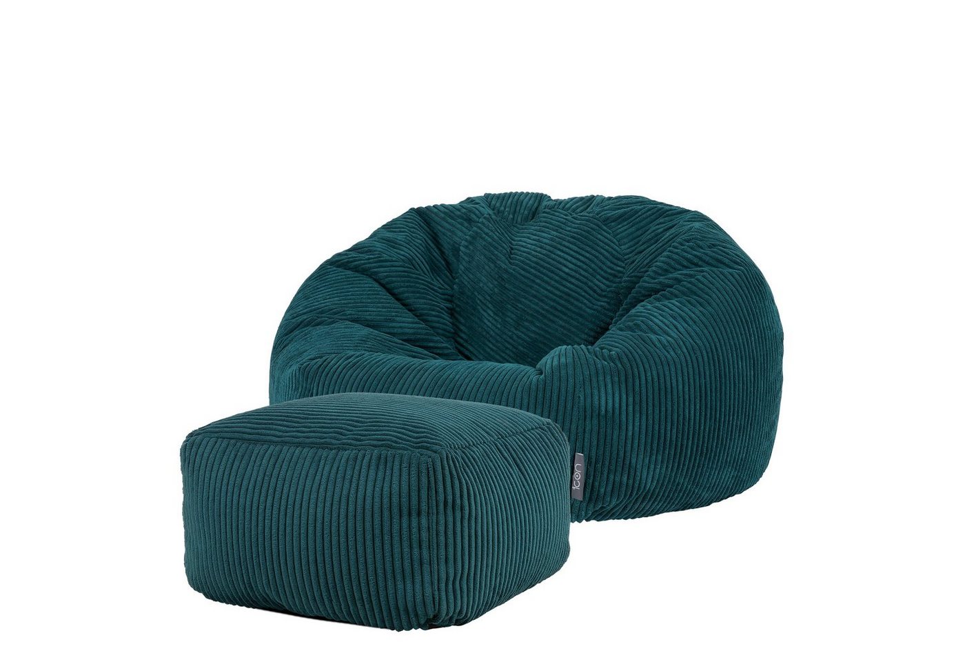 icon Sitzsack Klassischer Sitzsack aus Cord „Kingston“ mit Sitzpouf von icon