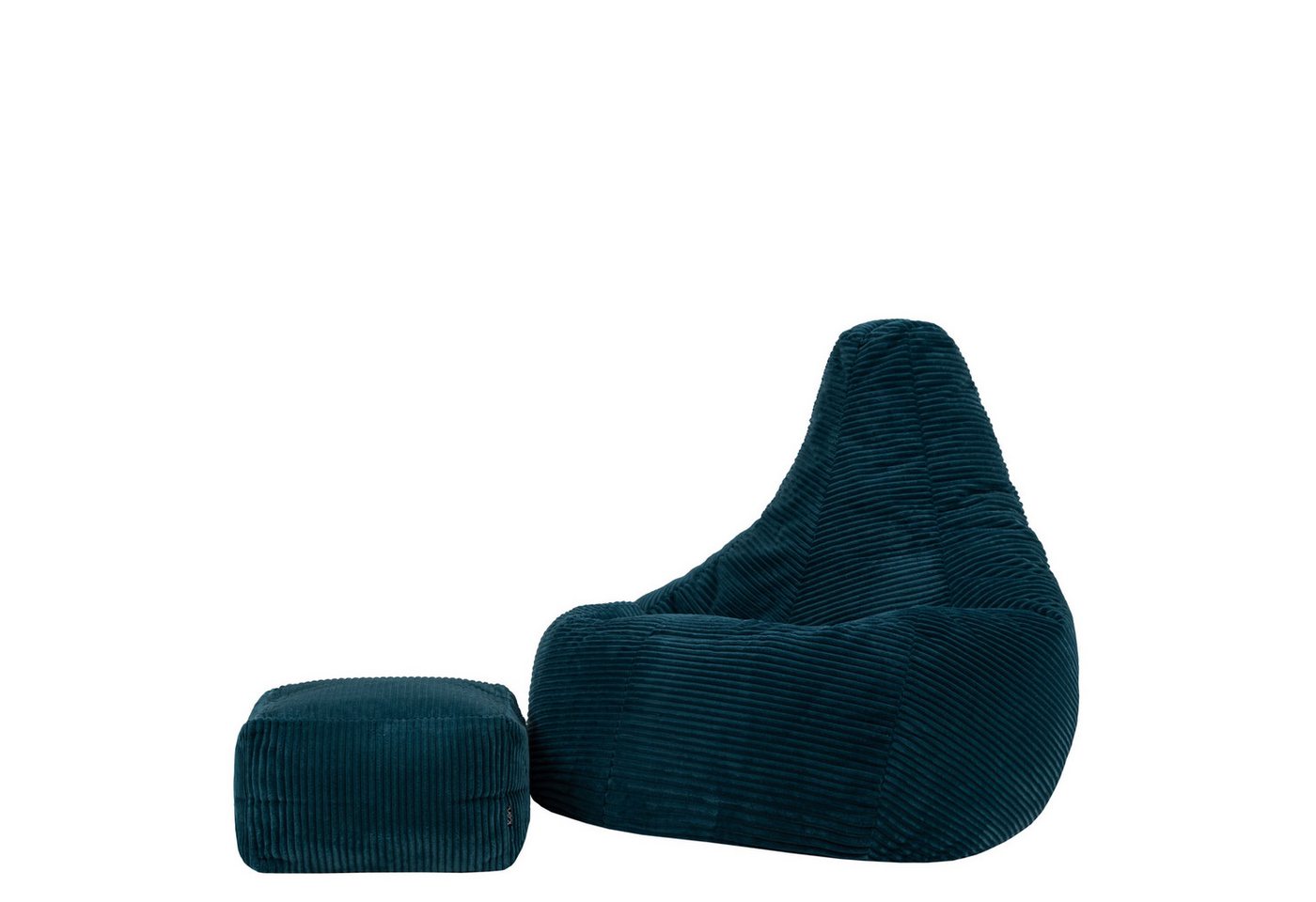 icon Sitzsack Liegesessel mit Hocker XXL aus Cord „Dalton“ (Spar-Set, 1 x Sitzsack, 1 x Fußhocker), Sitzsack XXL, Gaming Sitzsack, Made in Germany, für Erwachsene von icon