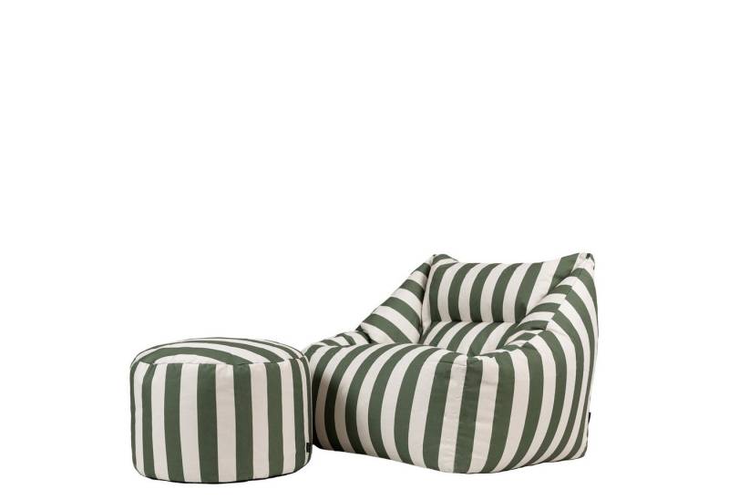 icon Sitzsack Riesen Sessel XXL aus Kyoto „Natalia" mit Sitzpouf (Spar-Set, 1 x Sitzsack-Sessel, 1 x Fußhocker), Sitzsack XXL, Made in Germany, für Erwachsene & Kinder, für Wohnzimmer von icon