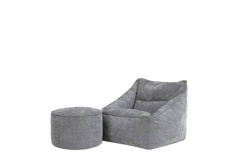icon Sitzsack Riesen Sitzsack Sessel XXL aus Chenille „Natalia" mit Sitzpouf, XXL Sitzsack, Made in Germany, für Erwachsene & Kinder, für Wohnzimmer von icon