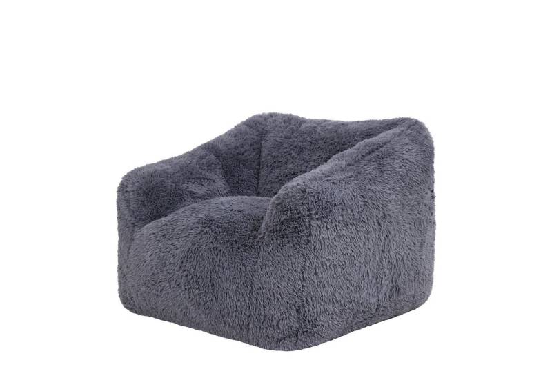 icon Sitzsack Riesen Sitzsack Sessel XXL aus Flauschig aus Kunstfell „Aspen", 150x77x150cm, Schaumstoff Füllung, für Wohnzimmer von icon