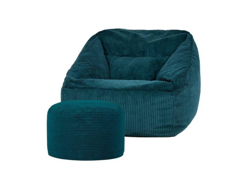 icon Sitzsack Riesen Sitzsack Sessel aus Cord „Morgan“ mit Sitzpouf von icon