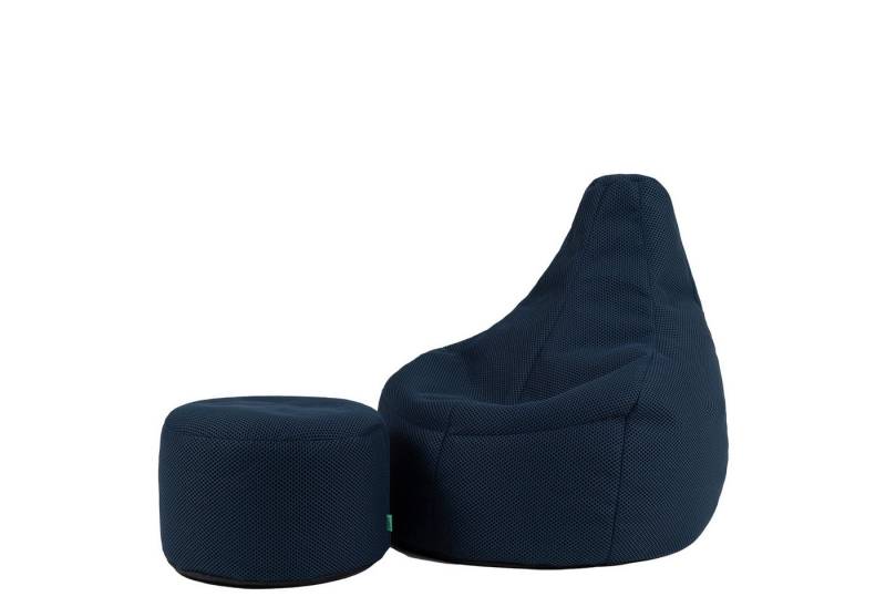 icon Sitzsack Sessel Gaming aus Techmesh mit Hocker (Spar-Set, 1 x Sitzsack, 1 x Fußhocker), Sitzsack XXL Gaming Sitzsack, Made in Germany, für Erwachsene & Kinder von icon