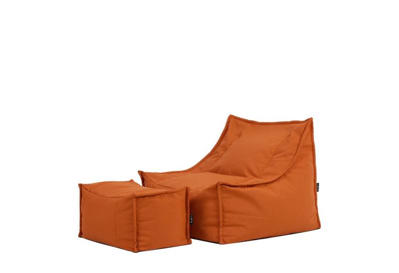 icon Sitzsack Sitzsack Sessel und Fußhocker aus Olefin für den Außenbereich „Alto" (Spar-Set, 1 x Sitzsack-Sessel, 1 x Fußhocker), XXL, Made in Germany, für Erwachsene & Kinder von icon