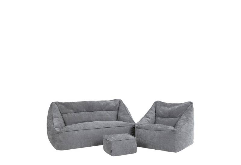 icon Sitzsack Sitzsack Sofa aus Chenille „Cecilia" mit Sitzsack und Sitzpouf, Made in Germany, für Erwachsene, XXL Sitzsack von icon