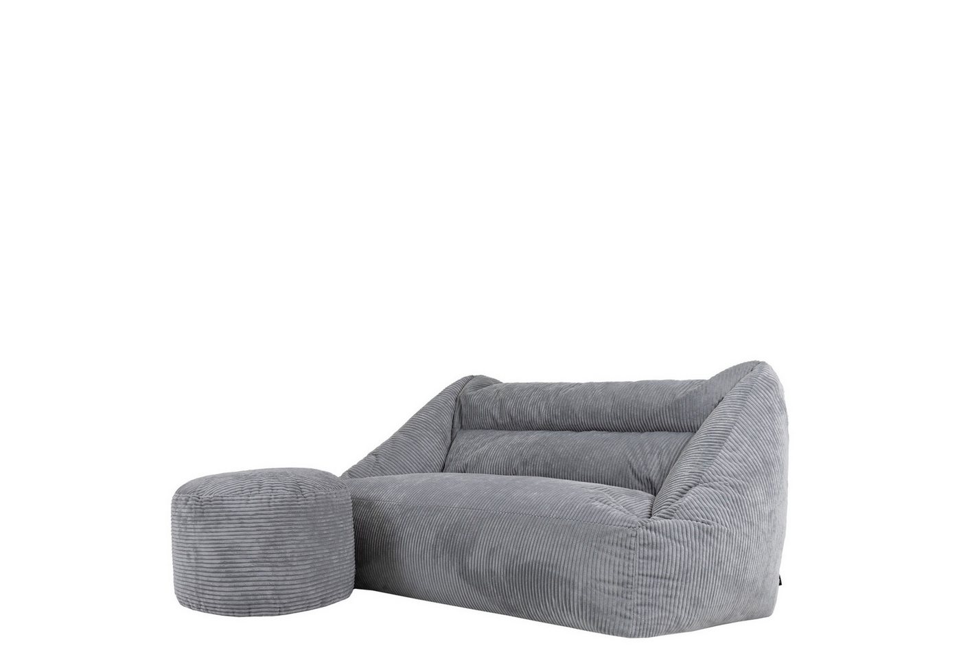 icon Sitzsack Sofa aus Cord „Cecilia" mit Sitzpouf „Milano" (Spar-Set, 1 x Sitzsack, 1 x Hocker), Made in Germany, für Erwachsene, XXL Sitzsack, mit Füllung von icon