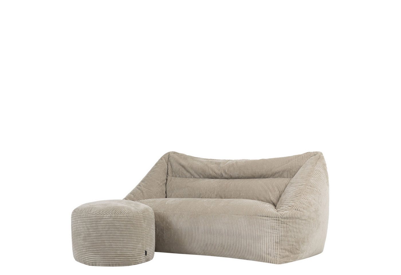 icon Sitzsack Sofa aus Cord „Cecilia" mit Sitzpouf „Milano" (Spar-Set, 1 x Sitzsack, 1 x Hocker), Made in Germany, für Erwachsene, XXL Sitzsack, mit Füllung von icon