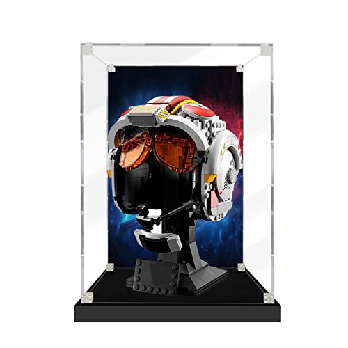 icuanuty Acryl Vitrine für Lego 75327 Luke Skywalker Red Five Helm, Staubdichte Vitrine für Modelle Sammlerstücke (Nur Vitrine) von icuanuty