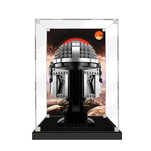 icuanuty Acryl Vitrine für Lego 75328 Der Mandalorianer Helm, Staubdichte Vitrine für Modelle Sammlerstücke (Nur Vitrine) von icuanuty