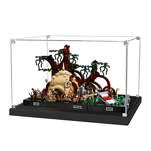 icuanuty Acryl Vitrine für Lego 75330 Diorama Yodas Hütte auf Aagobah, Staubdichte Vitrine für Modelle Sammlerstücke (Nur Vitrine, kein Modell Set) (Transparent) von icuanuty