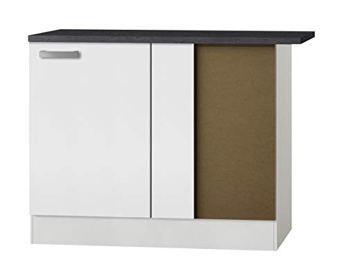 idealShopping GmbH Küchen Eckunterschrank mit Arbeitsplatte Oslo UEL106-9 in weiß 100 cm von idealShopping GmbH