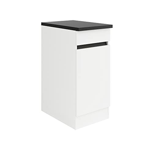 idealShopping GmbH Küchen Unterschrank mit Arbeitsplatte Luca U406-0+ in weiß matt 40 cm breit von idealShopping GmbH
