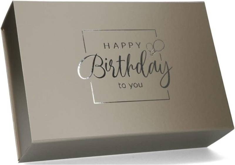 ideas in Boxes Geschenkbox Happy Birthday Geschenkkarton, Premium Magnetbox, Geschenkverpackung für Geburtstag mit Schriftzug von ideas in Boxes