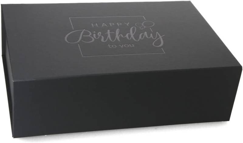 ideas in Boxes Geschenkbox Happy Birthday Geschenkkarton, Premium Magnetbox, Geschenkverpackung für Geburtstag mit Schriftzug von ideas in Boxes