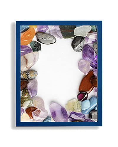 arte-tuo Bilderrahmen Opal N | 40x70 cm | Blau Dunkel gewischt | klares Kunstglas | Poster Puzzle Diamond Painting Drucke von arte-tuo