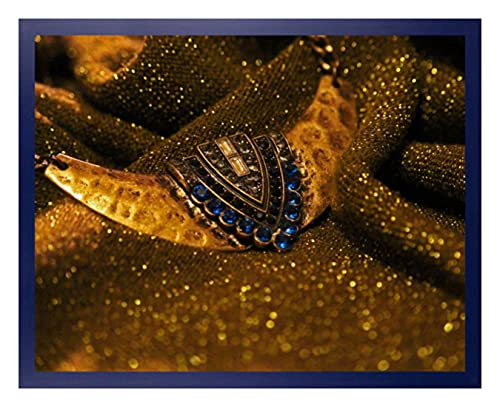 arte-tuo Bilderrahmen Saphir 45x60 cm Blau dunkel gewischt mit klarem Kunstglas für Poster Puzzle Diamond Painting von arte-tuo