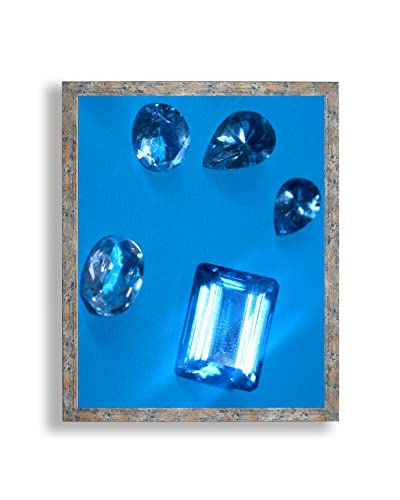 arte-tuo Bilderrahmen Topas A | 80x120 cm | Blau Gold | Antireflex Kunstglas | Poster Puzzle von arte-tuo