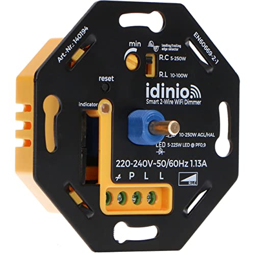 idinio 140194 Smart LED Dimmer 2-Draht für Markenschalter LED und Halogen Tuya von idinio