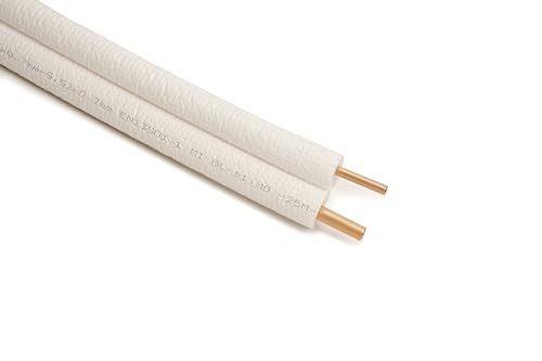 Idoneo Linea 1/4" + 1/2" vorisoliert Kältemittelleitung Kupferrohr Rolle Kupferrohre Kühlsysteme 18000BTU (11m, ohne Bördelung) von idoneo linea