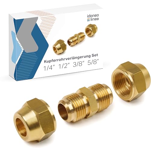 Idoneo Linea Messing Kupferrohrverlängerung 1/2", 1 Satz von idoneo linea