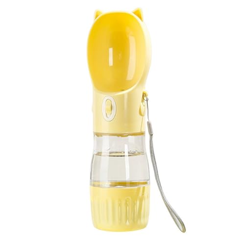 idqwsswt Hundetrinkflasche und Futterspender, Reisedesign, Robustes, langlebiges Material, für Hunde und auf Reisen leicht und einfach zu, Gelb von idqwsswt