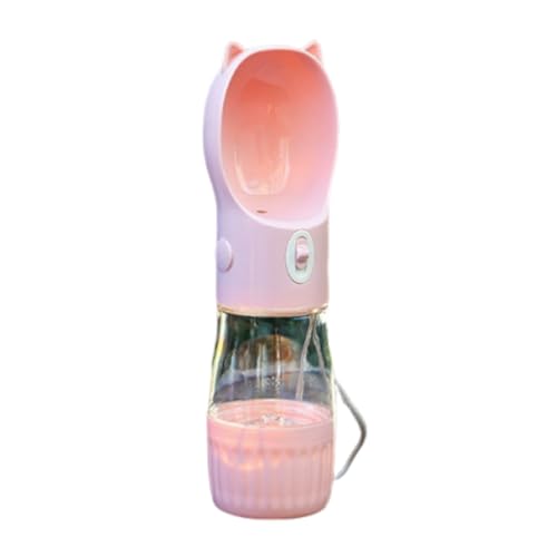 idqwsswt Hundetrinkflasche und Futterspender, Reisedesign, Robustes, langlebiges Material, für Hunde und auf Reisen leicht und einfach zu, Rosa von idqwsswt