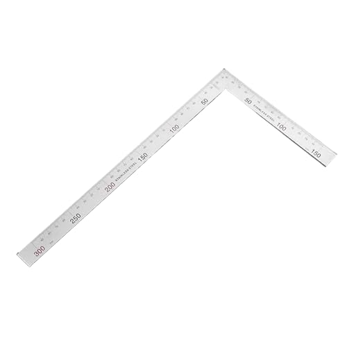 idqwsswt Präzisions Winkellineal aus Aluminiumlegierung in L Form, zuverlässiges Messwerkzeug für Bauarbeiter, quadratisches Lineal aus Aluminiumlegierung, 150 * 300（MM） von idqwsswt