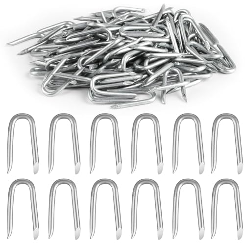 idqwsswt U förmiger Nagel, verzinkter Nagel, Pfahlnagel, Zaun Universalnagel, verzinkt (U förmig, 3,5 cm Stück) Wird für Gartennetze verwendet von idqwsswt