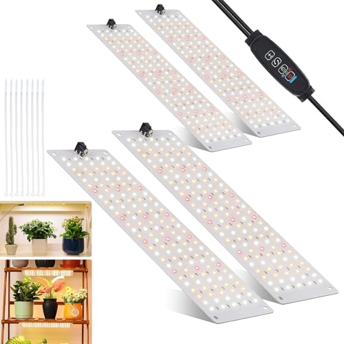 idudu 4Stück Pflanzenlampe LED Vollspektrum, Pflanzenlicht mit 540 LEDs, Pflanzenleuchte Wachsen licht für Zimmerpflanzen Grow Light mit Zeitschaltuhr, 10 Arten von Helligkeit, [Energieklasse B] von idudu