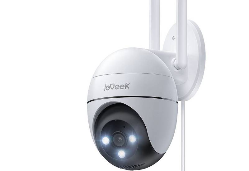 ieGeek Überwachungskamera 2K Überwachungskamera Aussen WLAN, PTZ Outdoor IP Kamera überwachung (Aussen, AuBenbereich, außen, WiFi Dome Camera mit Farbiger Nachsicht, Bewegungserkennung, 1-tlg., Mensch Bewegungsmelder, Zwei-Wege-Audio,Ton und Lichtalarm, Automatische Verfolgung) von ieGeek