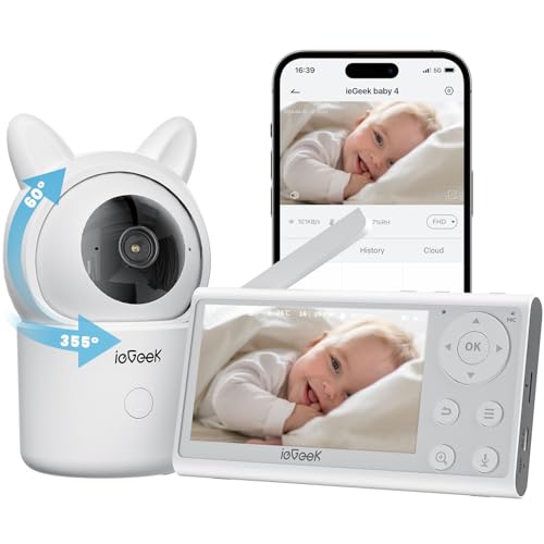 ieGeek Babyphone mit Kamera und App, Intelligente Nachtsicht,1080P/4,3 Zoll WLAN Video Babyfon PTZ 355°, Automatische Verfolgung, Bewegungs/Geräuscherkennung, Temperaturanzeige,Mobile App Steuerung ieGeek Babyphone mit Kamera und App, Intelligente Nachtsicht,1080P/4,3 Zoll WLAN Video Babyfon PTZ 355°, Automatische Verfolgung, Bewegungs/Geräuscherkennung, Temperaturanzeige,Mobile App Steuerung von ieGeek