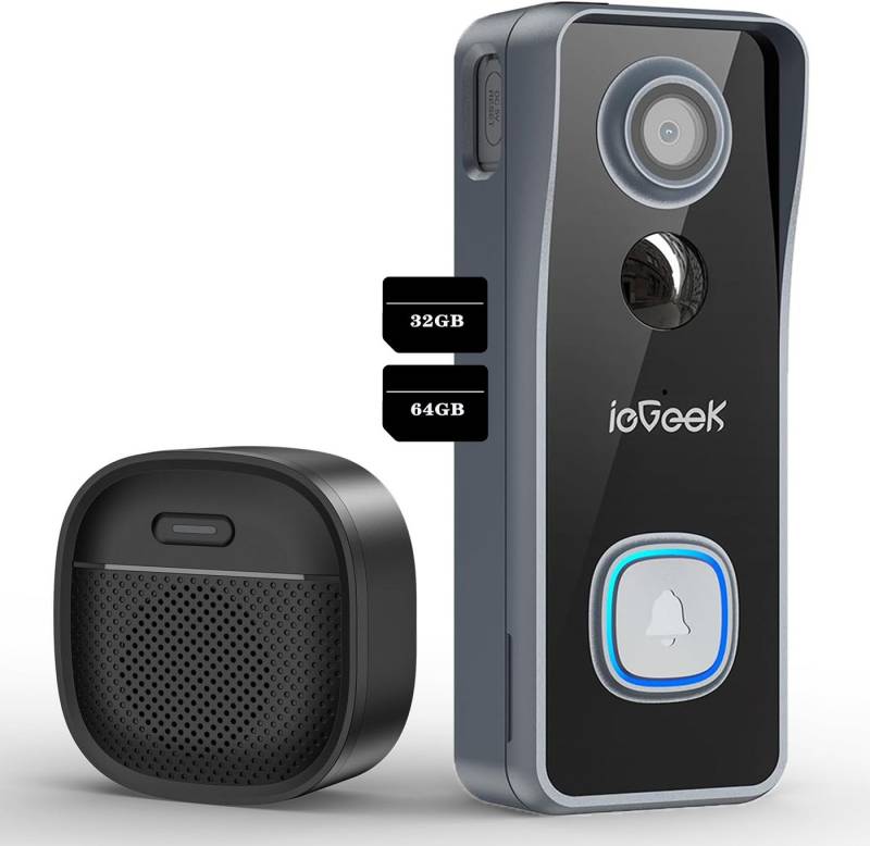 ieGeek Türklingel Überwachungskamera Zusätzliche kabellose Video-Türklingel (Smarte Video Türklingel mit Gong 166° Weitwinkel PIR-Bewegungserkennung, 2-Wege-Audio Nachtsicht Kompatibel mit Alexa Lokaler & Cloud-Speicher), Paketdetektion Mühelose Installation ieGeek Türklingel Überwachungskamera Zusätzliche kabellose Video-Türklingel (Smarte Video Türklingel mit Gong 166° Weitwinkel PIR-Bewegungserkennung, 2-Wege-Audio Nachtsicht Kompatibel mit Alexa Lokaler & Cloud-Speicher), Paketdetektion Mühelose Installation von ieGeek