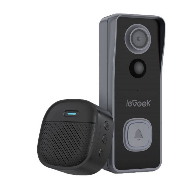 ieGeek Türklingel WLAN Video Türklingel mit Kamera 2K Kabellose Video Doorbell mit Gong (Doppelspeicherlösung (Lokal + Cloud), Einfache Installation (Einfügen/Schraubenfixierung), -20 ℃ bis 50 ℃ Betriebstemperatur, Bluetooth 5.0, AI intelligente Anerkennung), 5 Millionen Pixel Ultra High Definition, Nachtsichtfunktion von ieGeek