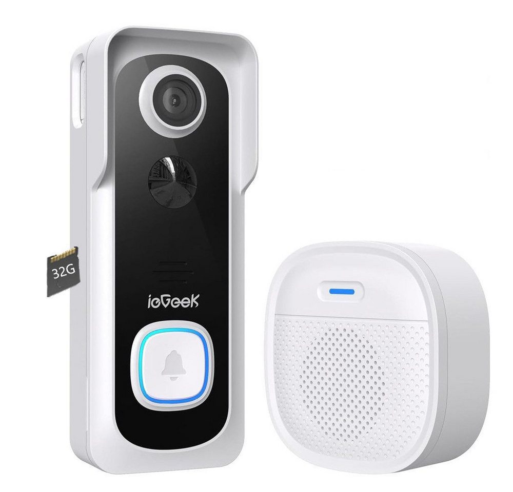 ieGeek Smart Home Türklingel Smart Home Türklingel Funkklingel, Kabellose Türklingel Funk Set (Aussen, Außenbereich, Nachtsicht 2-Wege-Audio 150° Blickwinkel Unterstützt Alexa TF & CloudSpeicher, 1-tlg., Extra lange Akkulaufzeit, AI intelligente Erkennung, OTA Upgrade, PIR -Bewegungserkennung (5 Meter Abstand, 100 ° Winkel) ieGeek Smart Home Türklingel Smart Home Türklingel Funkklingel, Kabellose Türklingel Funk Set (Aussen, Außenbereich, Nachtsicht 2-Wege-Audio 150° Blickwinkel Unterstützt Alexa TF & CloudSpeicher, 1-tlg., Extra lange Akkulaufzeit, AI intelligente Erkennung, OTA Upgrade, PIR -Bewegungserkennung (5 Meter Abstand, 100 ° Winkel) von ieGeek