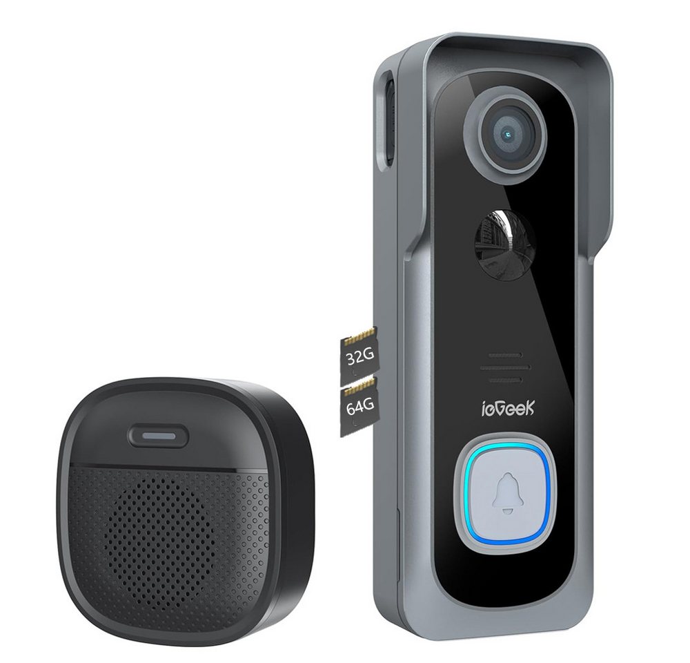 ieGeek Smart Home Türklingel Smart Home Türklingel Funkklingel, Kabellose Türklingel Funk Set (Aussen, Außenbereich, Nachtsicht 2-Wege-Audio 150° Blickwinkel Unterstützt Alexa TF & CloudSpeicher, 1-tlg., Extra lange Akkulaufzeit, AI intelligente Erkennung, OTA Upgrade, PIR -Bewegungserkennung (5 Meter Abstand, 100 ° Winkel) ieGeek Smart Home Türklingel Smart Home Türklingel Funkklingel, Kabellose Türklingel Funk Set (Aussen, Außenbereich, Nachtsicht 2-Wege-Audio 150° Blickwinkel Unterstützt Alexa TF & CloudSpeicher, 1-tlg., Extra lange Akkulaufzeit, AI intelligente Erkennung, OTA Upgrade, PIR -Bewegungserkennung (5 Meter Abstand, 100 ° Winkel) von ieGeek