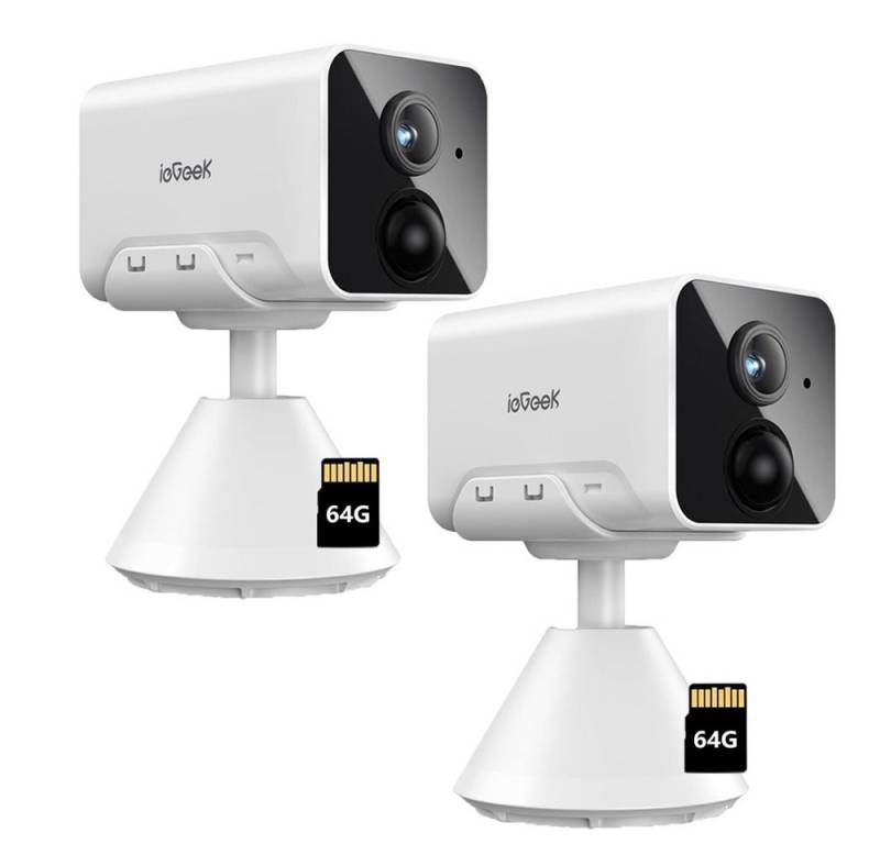 ieGeek Überwachungskamera 1 Stück 1080P Überwachungskamera Aussen Akku Kamera Überwachung (drinnen, Innen, außen, außen/innen WLAN PIR Bewegungserkennung Tracking Bewegungserkennung, 25M Nachtsicht 2-Wege-Audio kompatibel mit Alexa IP65 wasserdicht, Ereignisausgelöste/kontinuierliche Überwachung) von ieGeek