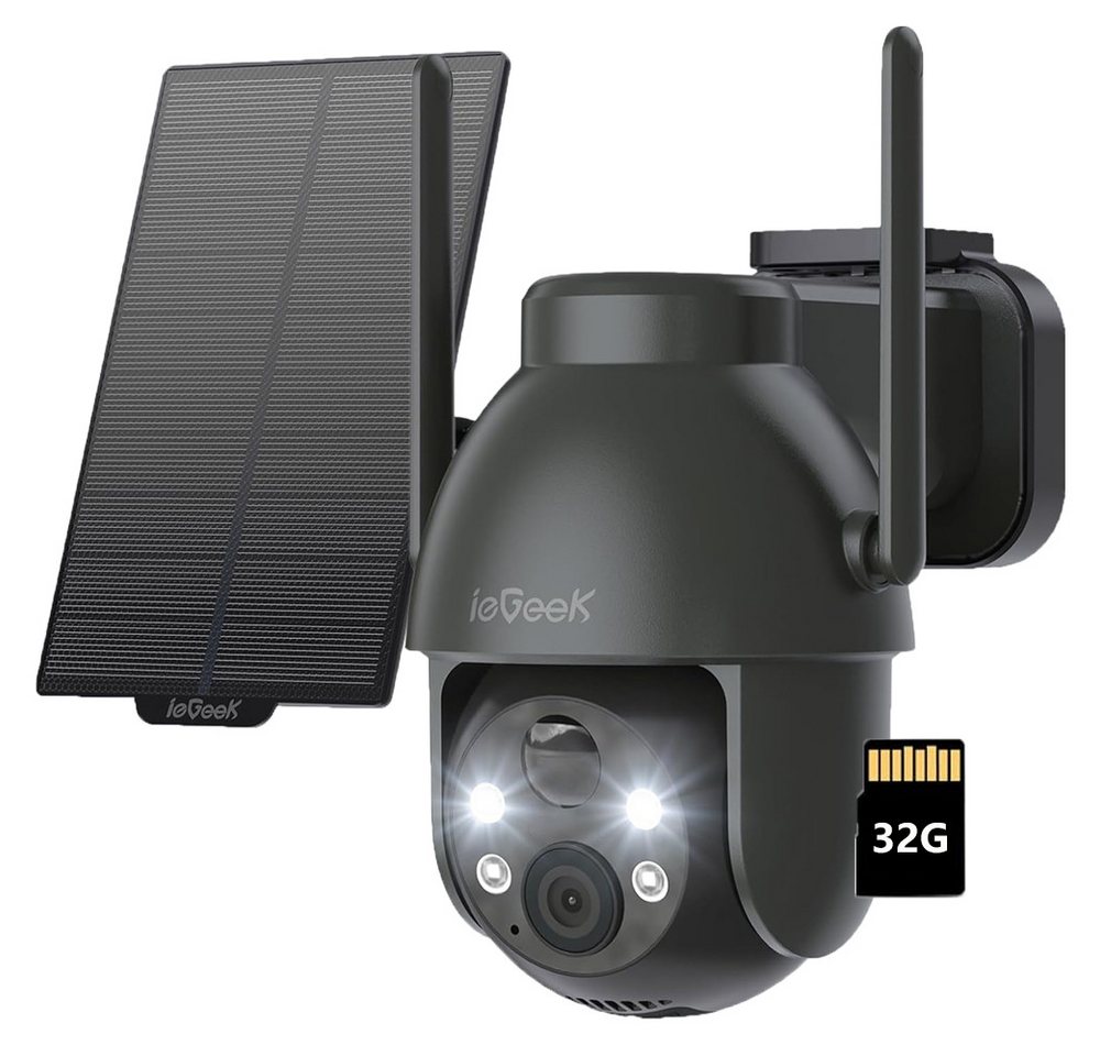 ieGeek Überwachungskamera 1 Stück 2K 3MP Überwachungskamera Aussen Solar mit 32G Karte (Aussen, Außenbereich, 360° PTZ Überwachungskamera Aussen Akku 2.4GHz WLAN Kamera, PIR Bewegungsmelder Farb-Nachtsicht 2-Wege-Audio kompatibel Alexa, Cloud/TF Storage IP65) ieGeek Überwachungskamera 1 Stück 2K 3MP Überwachungskamera Aussen Solar mit 32G Karte (Aussen, Außenbereich, 360° PTZ Überwachungskamera Aussen Akku 2.4GHz WLAN Kamera, PIR Bewegungsmelder Farb-Nachtsicht 2-Wege-Audio kompatibel Alexa, Cloud/TF Storage IP65) von ieGeek