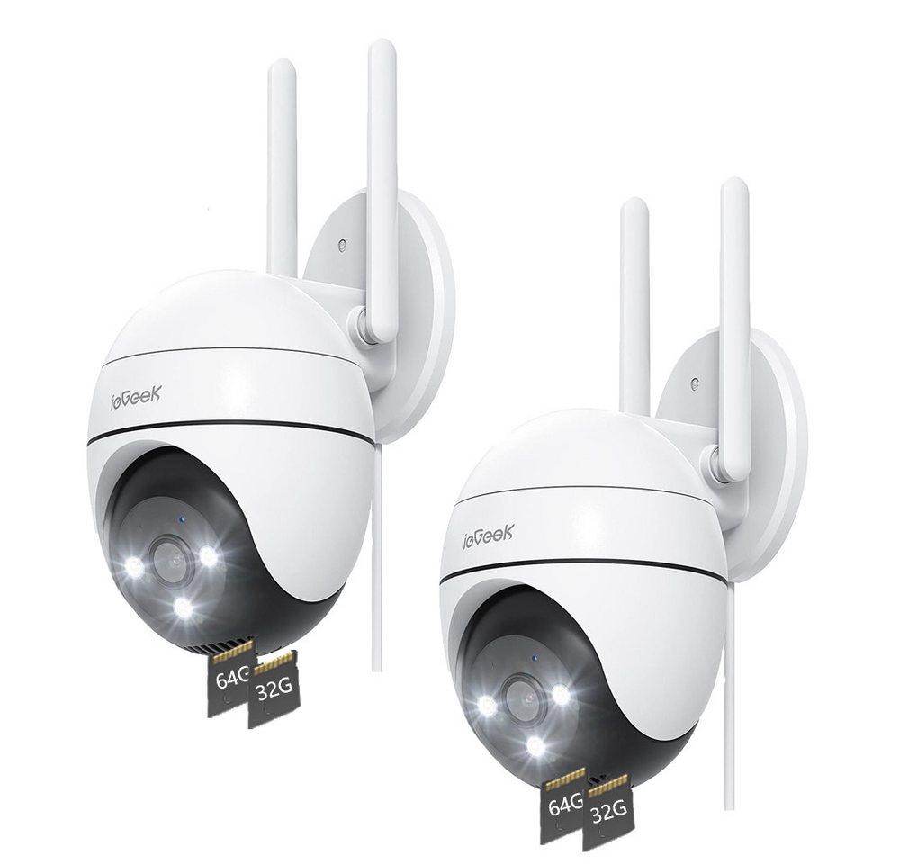 ieGeek Überwachungskamera 2 Stück 2K Überwachungskamera Aussen 2.4G&5G WLAN PTZ Outdoor (Aussen, Außenbereich, Outdoor, außen, IP Kamera überwachung außen WiFi Dome Camera mit Farbiger Nachsicht, Bewegungserkennung Mensch Bewegungsmelder Zwei-Wege-Audio, 24/7 Aufnahme Memory-Karte/Cloud-Speicher) ieGeek Überwachungskamera 2 Stück 2K Überwachungskamera Aussen 2.4G&5G WLAN PTZ Outdoor (Aussen, Außenbereich, Outdoor, außen, IP Kamera überwachung außen WiFi Dome Camera mit Farbiger Nachsicht, Bewegungserkennung Mensch Bewegungsmelder Zwei-Wege-Audio, 24/7 Aufnahme Memory-Karte/Cloud-Speicher) von ieGeek