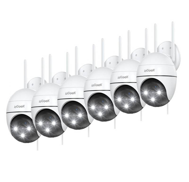 ieGeek Überwachungskamera 2 Stück Überwachungskamera Aussen Kamera Überwachung Aussen Wlan IP (Aussen, AuBenbereich, außen, utdoor Kabel Außenkamera WiFi PTZ Outdoor Camera Dome Aussen kamera, 6-tlg., Videoüberwachung Kamera mit Farbige Nachtsicht Bewegungserkennung, 24/7 Aufnahme,& Ton und Lichtalarm) von ieGeek